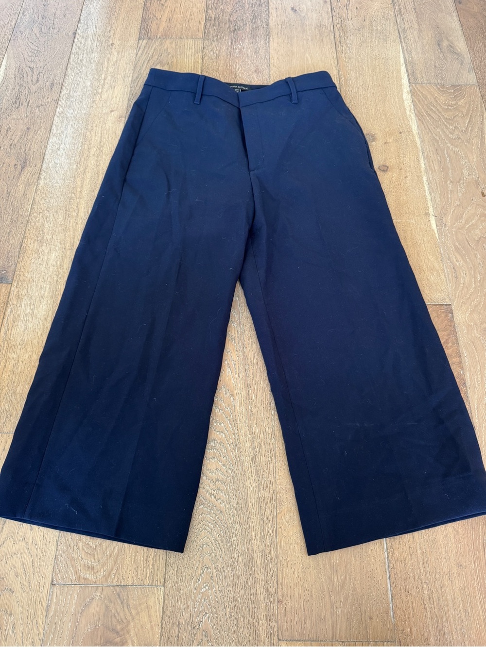 Petite Navy Wide Leg Dress Pants